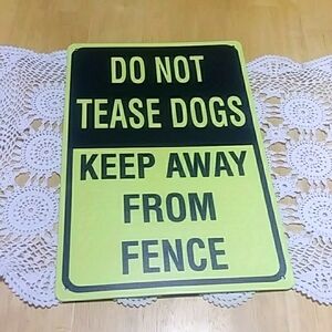 Dog owner warning sign,  thin metal sign, new